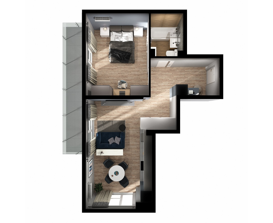 Планировка 1-комн. 3